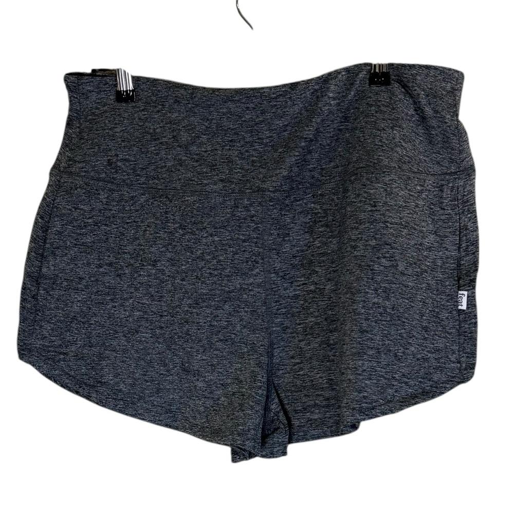 FEAT Women's Lounge Active Workout Shorts Dark Gray Sz L